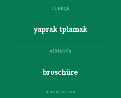 broschüre - yaprak tplamak