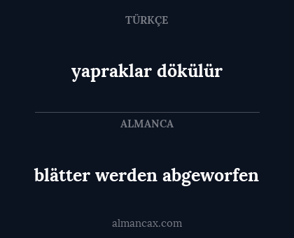 blätter werden abgeworfen - yapraklar dökülür