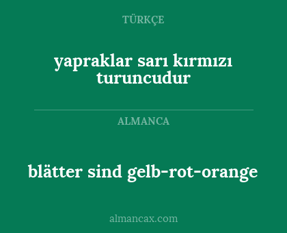 blätter sind gelb-rot-orange - yapraklar sarı kırmızı turuncudur