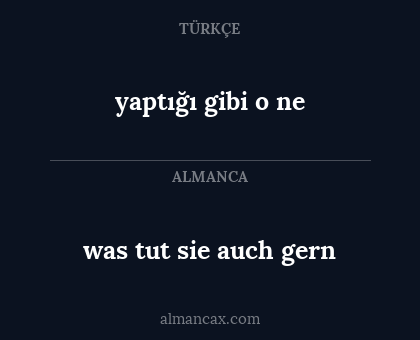 was tut sie auch gern - yaptığı gibi o ne