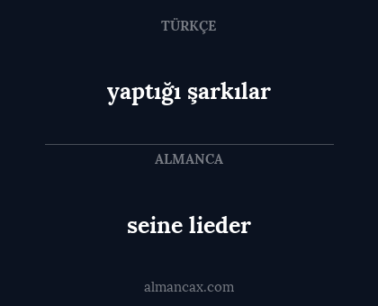 seine lieder - yaptığı şarkılar