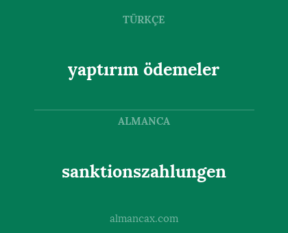 sanktionszahlungen - yaptırım ödemeler