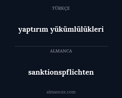 sanktionspflichten - yaptırım yükümlülükleri