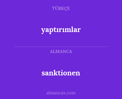 sanktionen - yaptırımlar