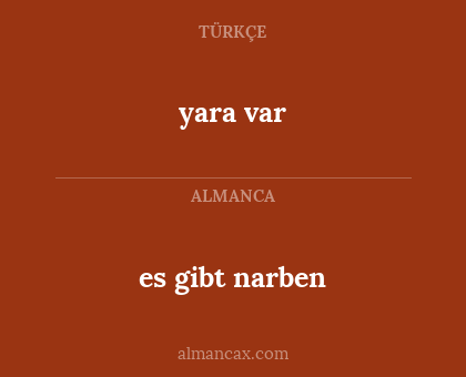 es gibt narben - yara var