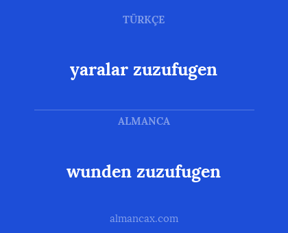 wunden zuzufugen - yaralar zuzufugen