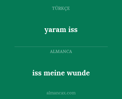 iss meine wunde - yaram iss
