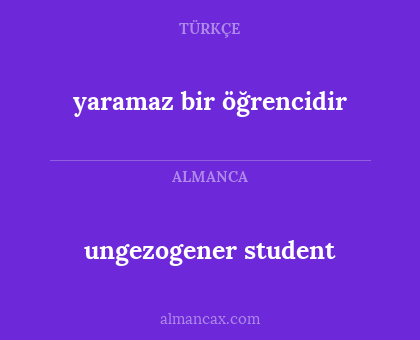 yaramaz bir öğrencidir - ungezogener student