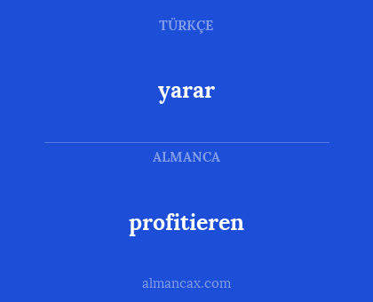 yarar - profitieren
