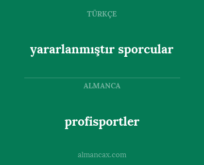 profisportler - yararlanmıştır sporcular