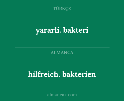 hilfreich. bakterien - yararli. bakteri