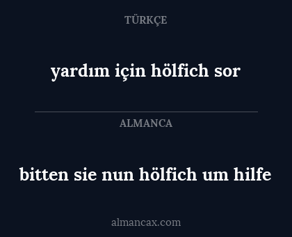 bitten sie nun hölfich um hilfe - yardım için hölfich sor