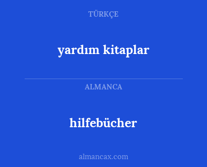 hilfebücher - yardım kitaplar