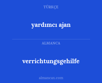 yardımcı ajan - verrichtungsgehilfe