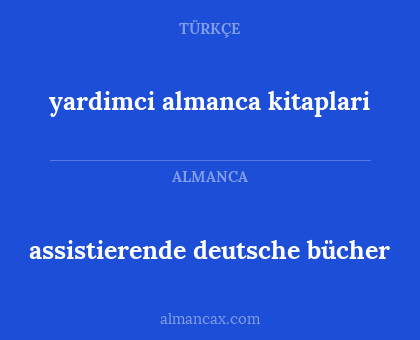 yardimci almanca kitaplari - assistierende deutsche bücher