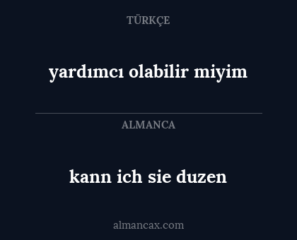 kann ich sie duzen - yardımcı olabilir miyim