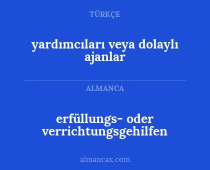 erfüllungs- oder verrichtungsgehilfen - yardımcıları veya dolaylı ajanlar