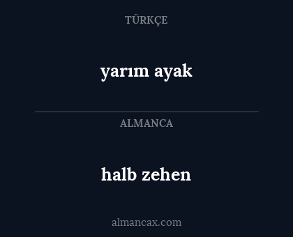 halb zehen - yarım ayak