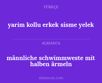männliche schwimmweste mit halben ärmeln - yarim kollu erkek sisme yelek