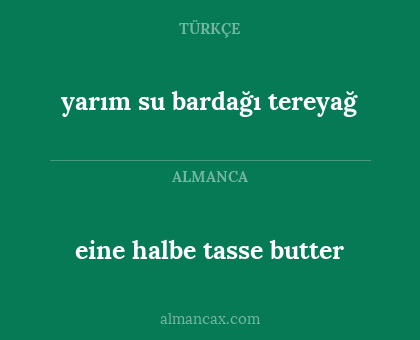 eine halbe tasse butter - yarım su bardağı tereyağ