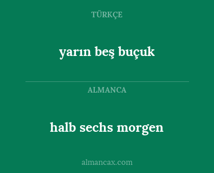 yarın beş buçuk - halb sechs morgen