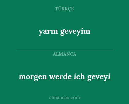 yarın geveyim - morgen werde ich geveyi