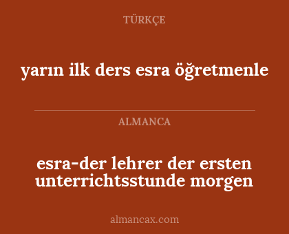 esra-der lehrer der ersten unterrichtsstunde morgen - yarın ilk ders esra öğretmenle