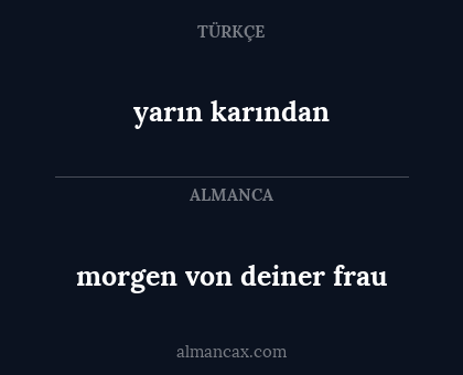 yarın karından - morgen von deiner frau