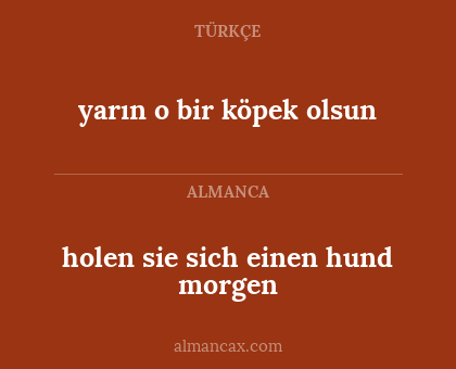 yarın o bir köpek olsun - holen sie sich einen hund morgen