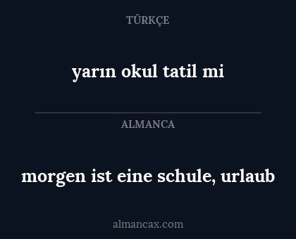 morgen ist eine schule, urlaub - yarın okul tatil mi