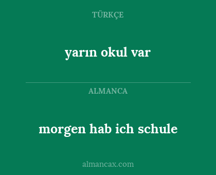 yarın okul var - morgen hab ich schule
