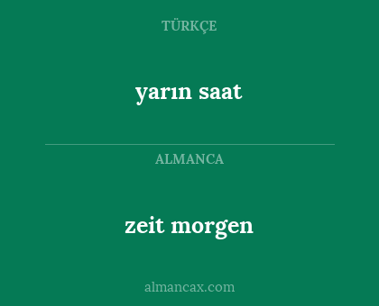 yarın saat - zeit morgen