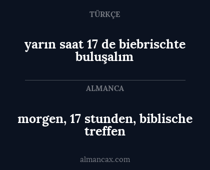 yarın saat 17 de biebrischte buluşalım - morgen, 17 stunden, biblische treffen