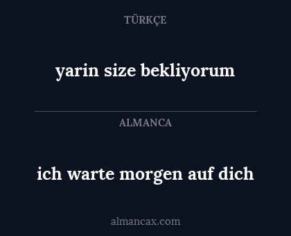 ich warte morgen auf dich - yarin size bekliyorum