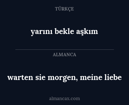 warten sie morgen, meine liebe - yarını bekle aşkım