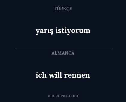 yarış istiyorum - ich will rennen