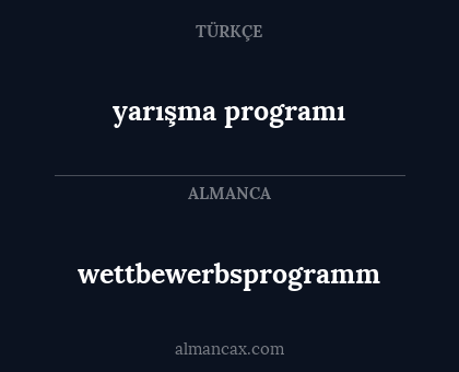 yarışma programı - wettbewerbsprogramm