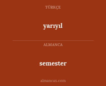 semester - yarıyıl