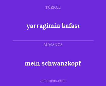 yarragimin kafası - mein schwanzkopf