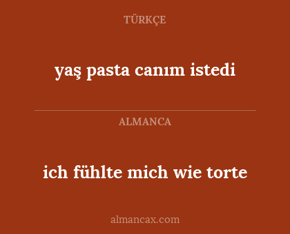 ich fühlte mich wie torte - yaş pasta canım istedi