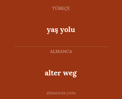 alter weg - yaş  yolu