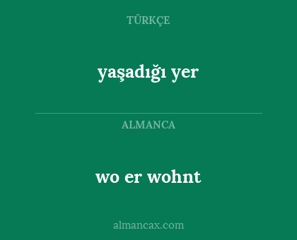 wo er wohnt - yaşadığı yer
