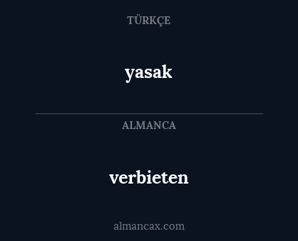 yasak - verbieten