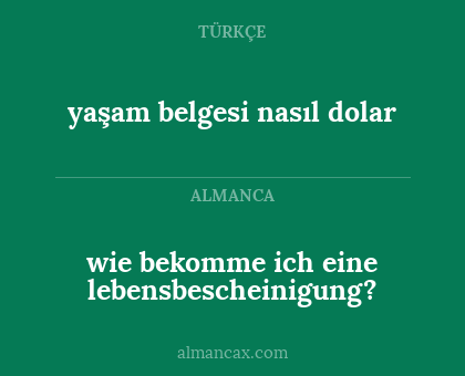 wie bekomme ich eine lebensbescheinigung? - yaşam belgesi nasıl dolar