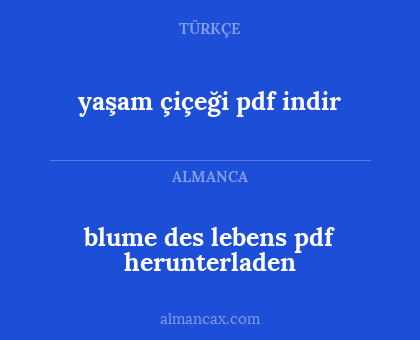 yaşam çiçeği pdf indir - blume des lebens pdf herunterladen