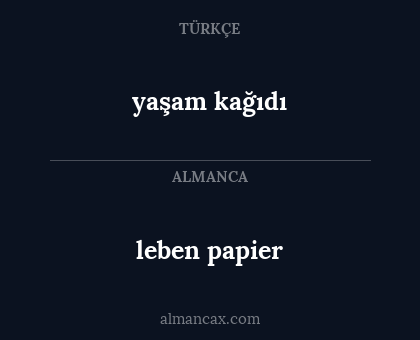 leben papier - yaşam kağıdı