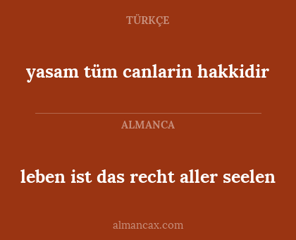 leben ist das recht aller seelen - yasam tüm canlarin hakkidir