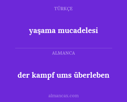 yaşama mucadelesi - der kampf ums überleben