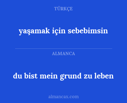 yaşamak için sebebimsin - du bist mein grund zu leben