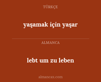 lebt um zu leben - yaşamak için yaşar